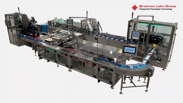 Bradman Lake Interpack 2026 Sneak Peek Video showing Carton Former, Flow Wrapper, Loader, Cartoner